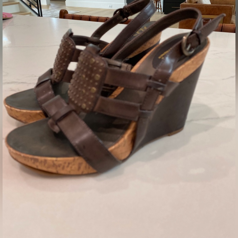 Ana A New Approach Brown Wedge Heels, Size 6M